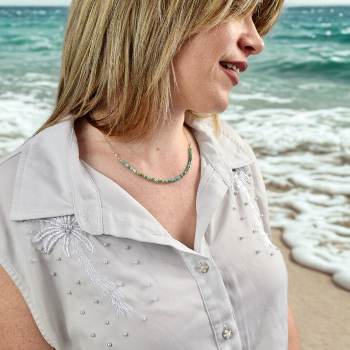 Turquoise Dainty Gemstone Necklace
