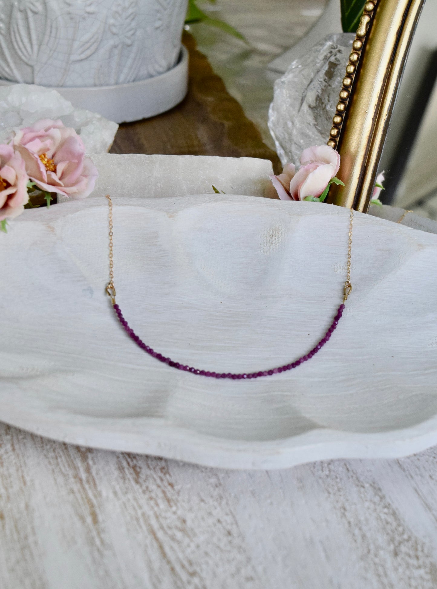 Ruby Dainty Gemstone Necklace