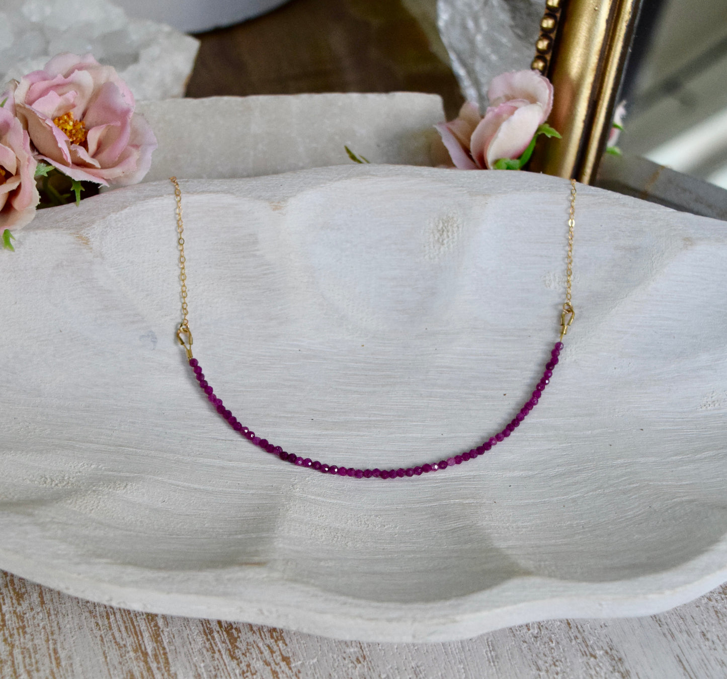 Ruby Dainty Gemstone Necklace