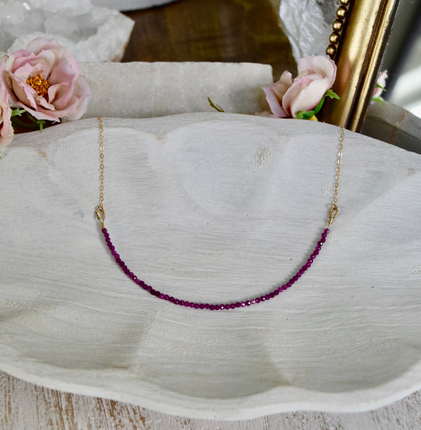 Ruby Dainty Gemstone Necklace