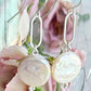 Paperclip Coin Pearl earrings