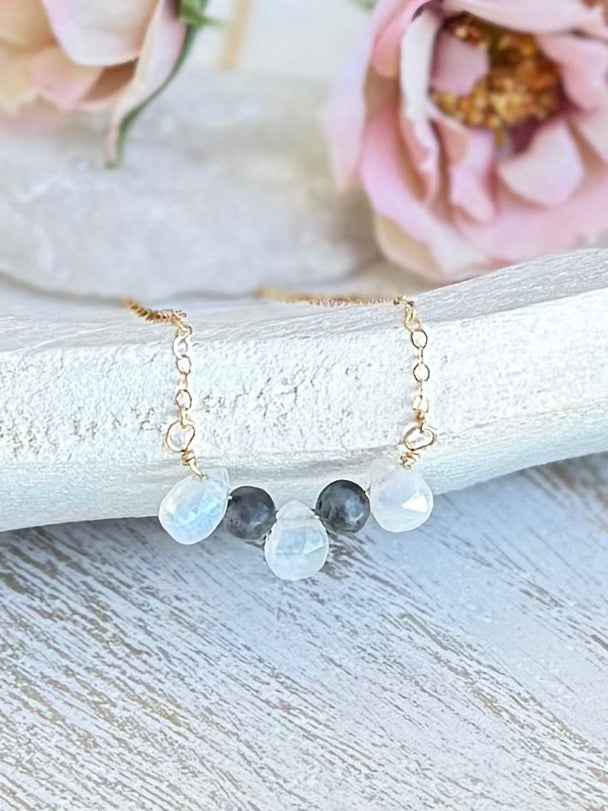 Moonstone Larvikite Necklace