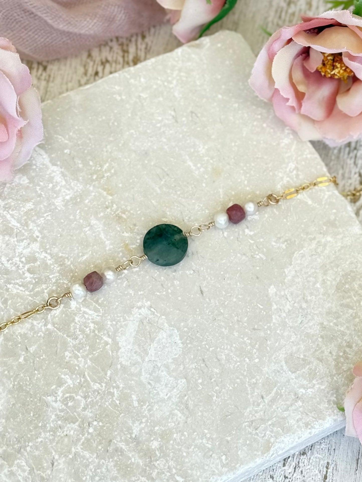 Dapped chain gemstone Bracelet