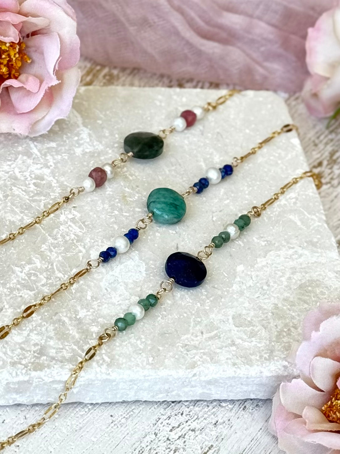 Dapped chain gemstone Bracelet