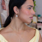 Coin Pearl Earrings with Paperclip Dangle