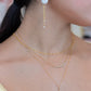 Coin Pearl Earrings with Paperclip Dangle